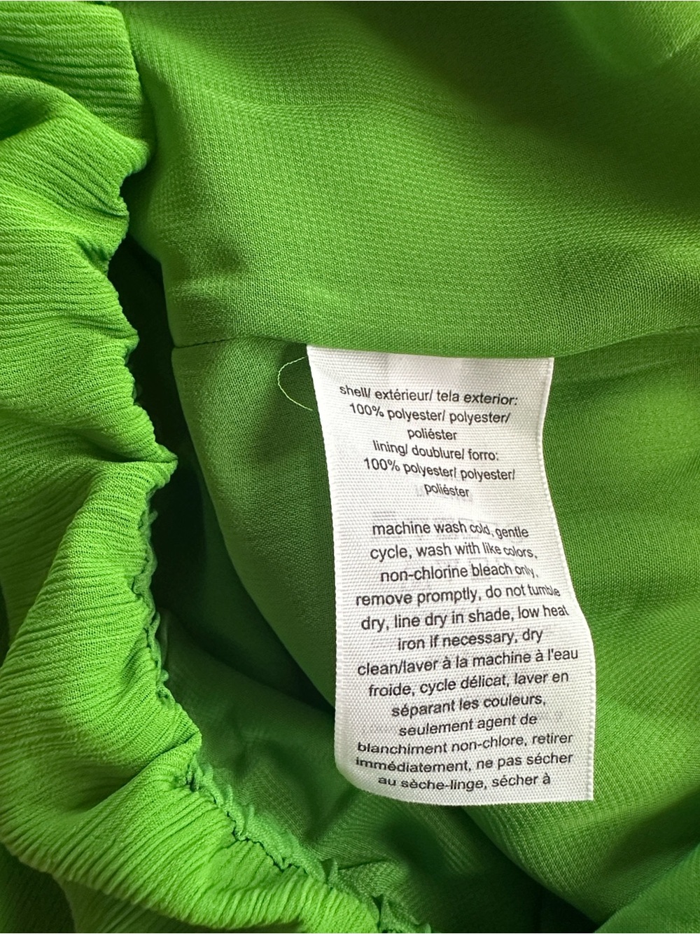 Tommy Hilfiger Green Crepe Bubble Hem Blouse Top NWT Large - Picture 6 of 6